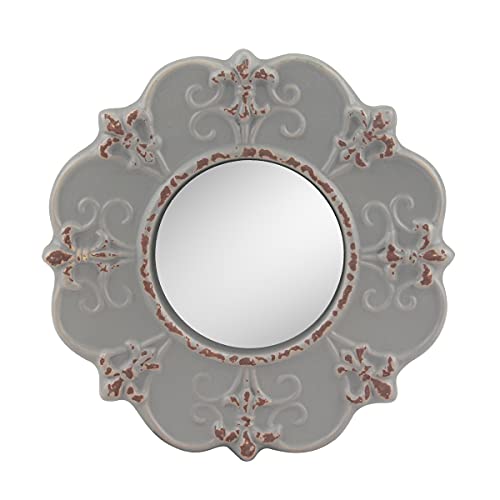 Stonebriar Antique Gray Ceramic Wall Mirror