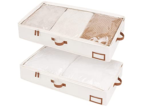 StorageWorks Underbed Storage Box, Ivory White, Large, 2 pack