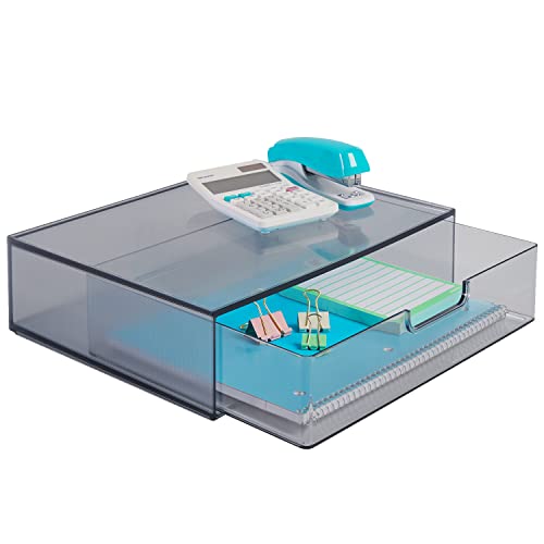 STORi STAX Plastic Organizer Drawer in Classic Grey | 12.5" Wide | Made in USA