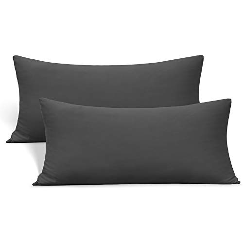 Jersey Knit Toddler Pillowcases - Ultra Soft Travel Set of 2, Dark Gray