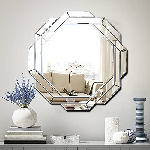 Stunning Hexagonal Mirror - FYWDGLART Hlartdecor Helicoid Frameless Beveled Wall Decorating Mirror