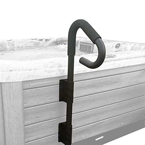 Sturdy Hot Tub Spa Handrail with Skirt Mount System - Black