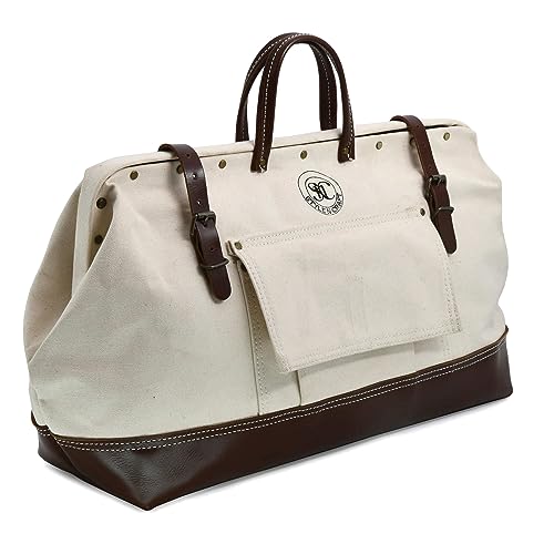 Style n Craft 20" Mason's Tool Bag - Stylish and Durable Canvas and Leather Storage