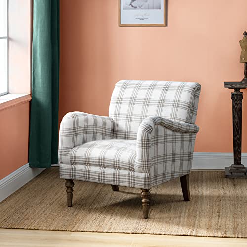 Stylish Accent Chair with Arms and Wooden Legs
