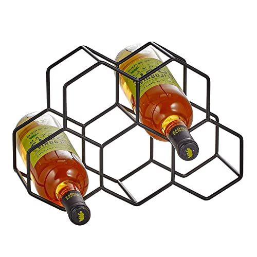 Stylish and Compact mDesign Metal Honeycomb Wine Rack