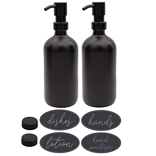 Stylish and Practical Darware 16oz Glass Pump Bottles (Set of 2)