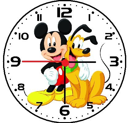 Stylish Black Frame Mickey Pluto Wall Clock