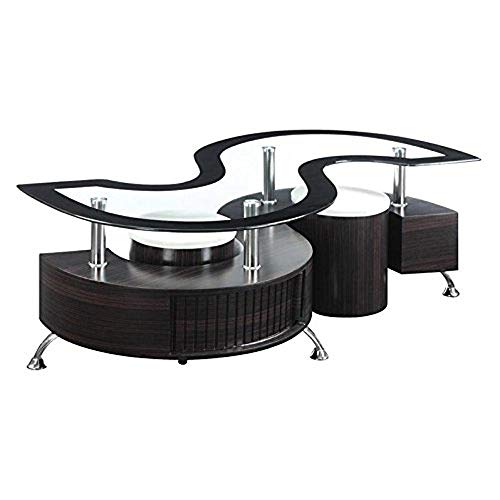 Stylish COASTER Coffee Table with Stools in Cappuccino