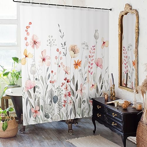 Stylish Floral Boho Shower Curtain for Bathroom