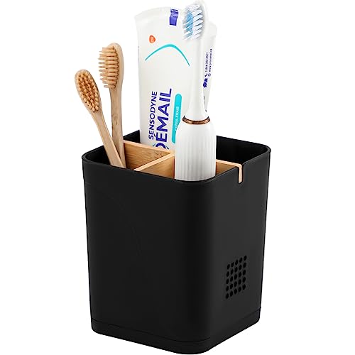 Stylish Toothbrush Holder with Bamboo Dividers
