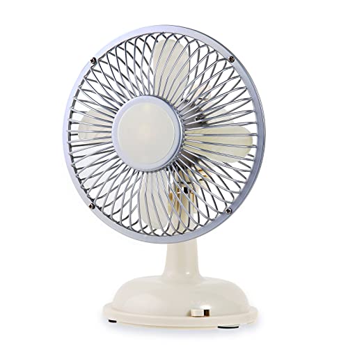 Stylish Vintage Desk Fan with Oscillation - Portable and Quiet