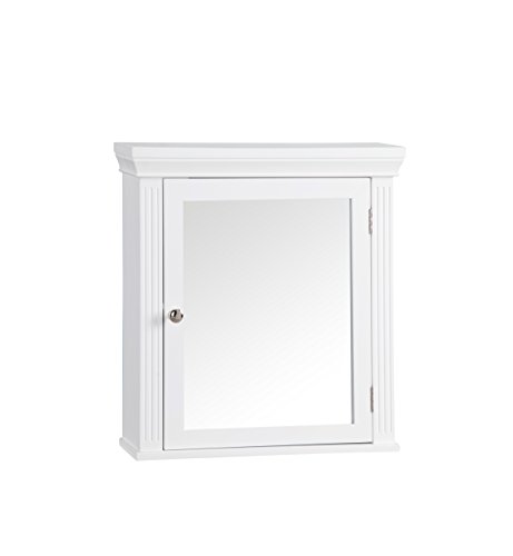 Stylish White Wooden Medicine Cabinet with Mirror Door