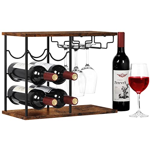 Stylish Wine Rack with Glass Holder