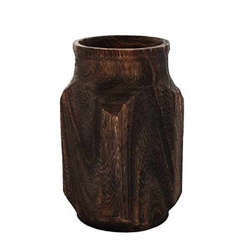 Stylish Wooden Vase with Unique Texture for Home Decor