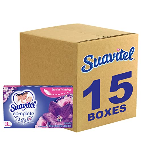 Suavitel Complete Fabric Softener Dryer Sheets, Lavender - 15 Pack