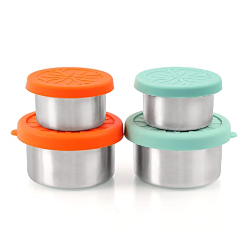  3Pack 6oz Stainless Steel Snack Containers, Small Metal Food Storage  Container with Silicone Lids, Leakproof Snack Lunch Container for Office,  Travel: Home & Kitchen