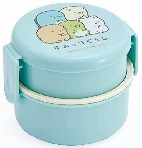Sumikkogurashi Bento Lunch Box with Folk - Microwave Safe, Blue