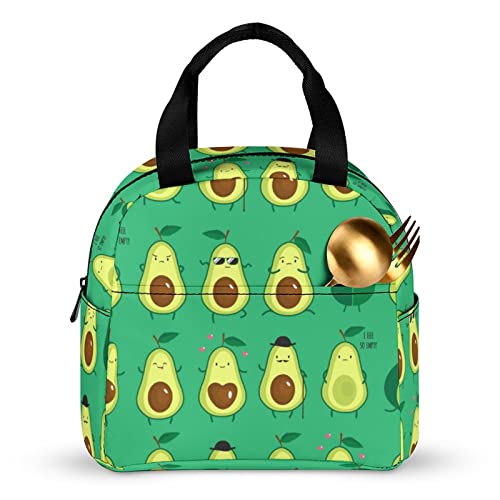 Avocado Green Insulated Lunch Bag - Cute, Reusable, Leak Proof