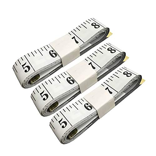 SumVibe 79 Inches/200cm Soft Tape Measure, Measuring Tape for Sewing Waist Body Tailor Cloth Garment Measurement, White 3-Pack