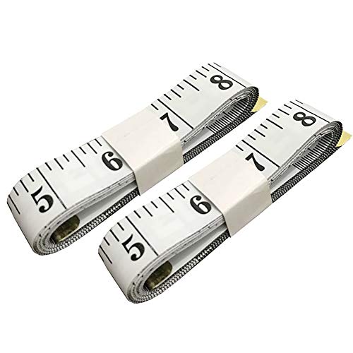 SumVibe Soft Tape Measure for Body Sewing Tailor Cloth, 79 Inches, White 2-Pack