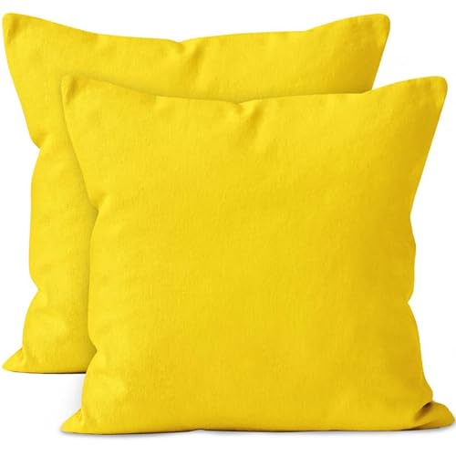 Sunbeam Yellow Throw Pillow Cover 2pc Set