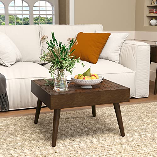 SUNBURY 24" Wood Coffee Table for Farmhouse Living Room