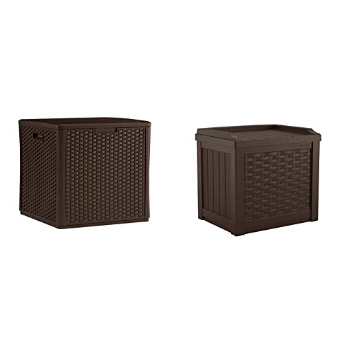 Suncast Resin Outdoor Storage Box & Seat, Java