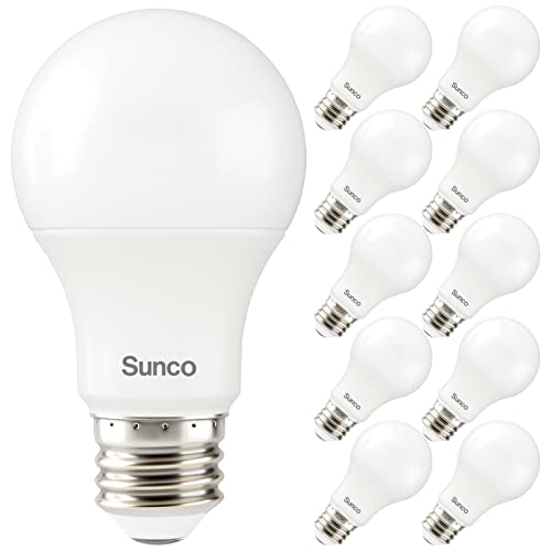 Sunco 10 Pack A19 LED 3W Dimmable 4000K Cool White Bulb - UL Listed