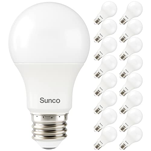 Sunco 16 Pack A19 LED Light Bulb - Dimmable, Energy-Efficient