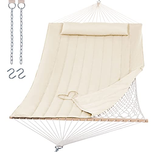 SUNCREAT 2 Person Hammock with Hardwood Spreader Bar