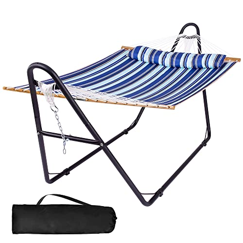 SUNCREAT Double Hammock with Stand - Comfortable and Durable Outdoor Relaxation