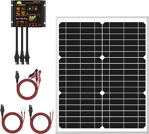 SUNER POWER 20W Mono Crystalline Solar Panel Kit