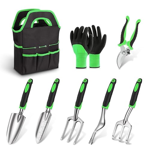 Sungwoo 8-Piece Garden Tool Set: Lightweight, Durable, Non-Slip, with Tote Bag