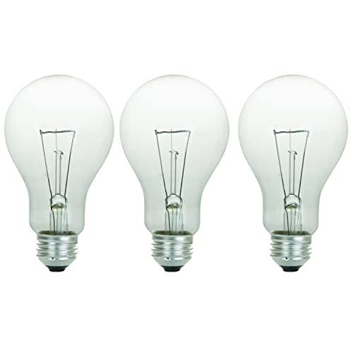 Sunlite 41716 Incandescent A21 Light Bulb - 150W, Dimmable, 2600 Lumens, Warm White, 3 Count