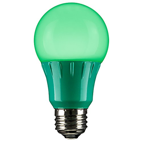 Sunlite 80146 Green LED A19 Colored Light Bulb, 3 Watts