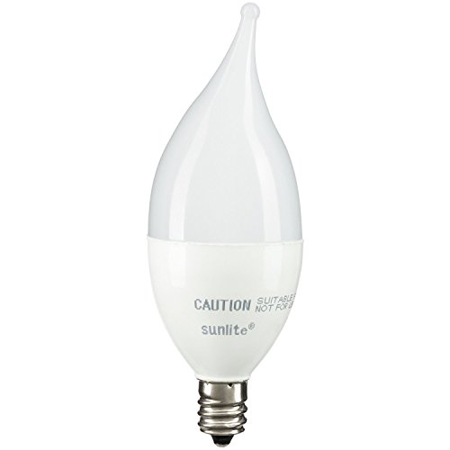 Sunlite LED CA11 Flame Tip Chandelier Light Bulb