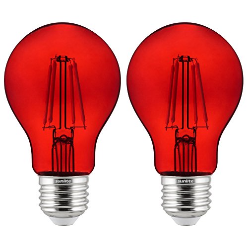Sunlite LED Filament A19 Red Light Bulbs
