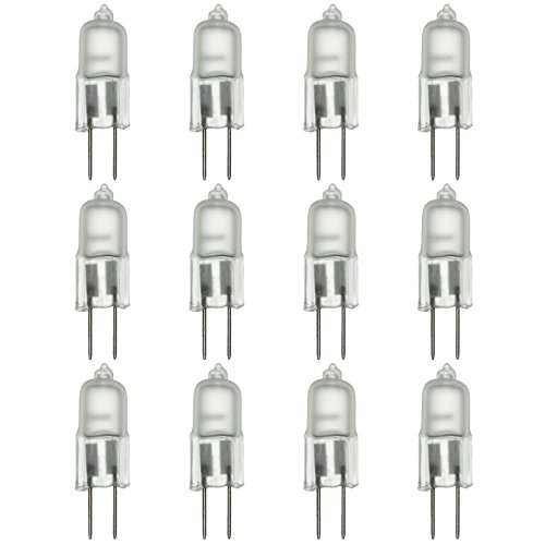 Sunlite 20W 12V Halogen Capsule Light Bulbs, 12 Pack, Frosted Finish