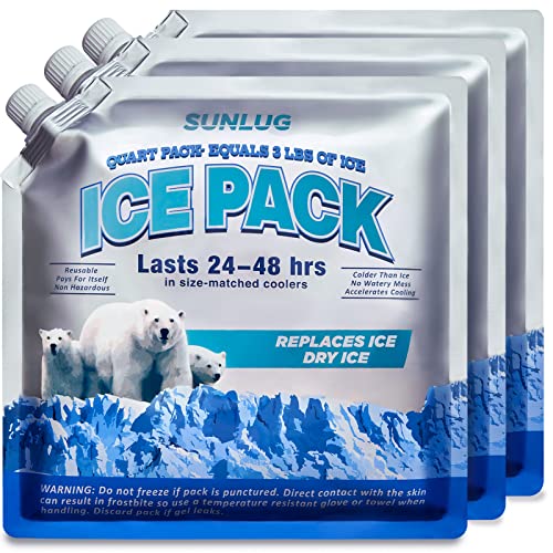 SUNLUG Cooler Ice Packs - Long Lasting Freezer Packs for Coolers