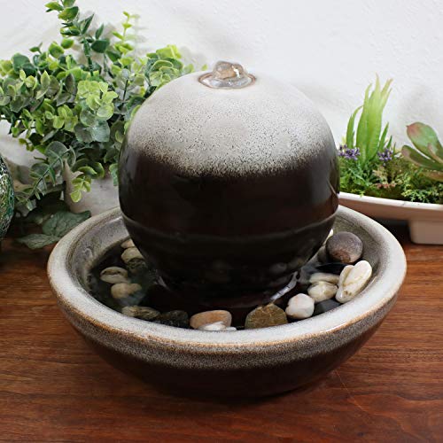 Sunnydaze 7-Inch Ceramic Tabletop Water Fountain