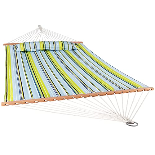 Sunnydaze Outdoor Quilted Fabric Hammock - Two-Person