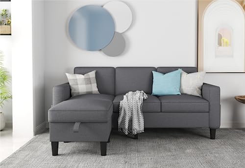 Sunrise Coast Sofa Convertible L Shaped Couches With Storage Ottoman Sectional Dark Gray 41cBhOeQa3L 