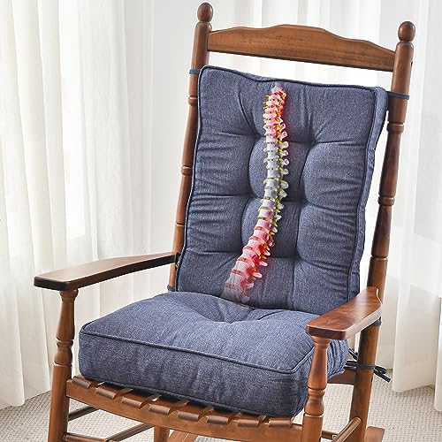 SUNROX Memory Foam Rocking Chair Cushion Set, Heather Indigo