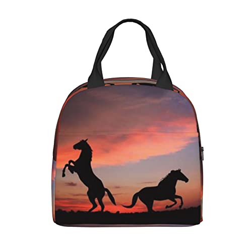 Sunset Horse Lunch Box - Insulated Lunch Tote Bags