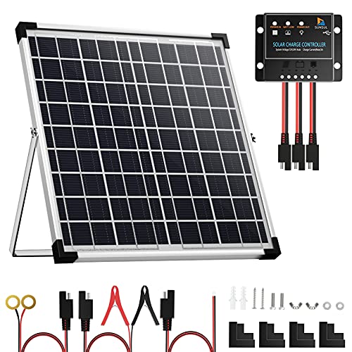 SUNSUL 20W 12V Solar Panel Kit with Trickle Charger