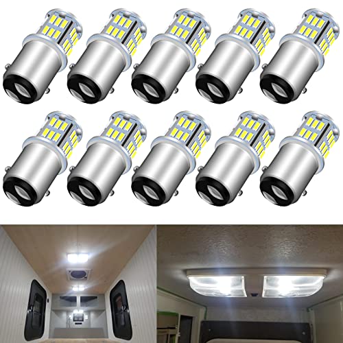 Super Bright 1142 BA15D LED Bulbs White (Pack of 10)