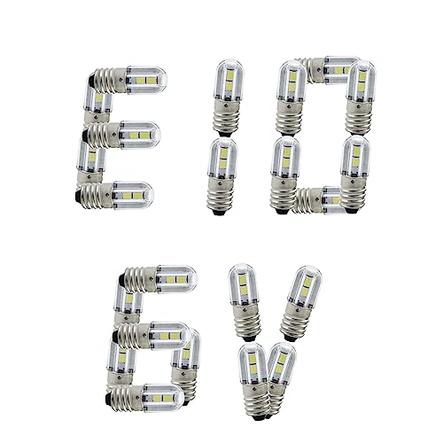 Super Bright E10 LED Bulb 6V 1W - Pack of 10