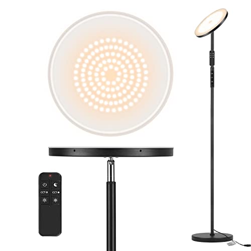 Super Bright LED Floor Lamp with Adjustable Brightness and Color Temperature