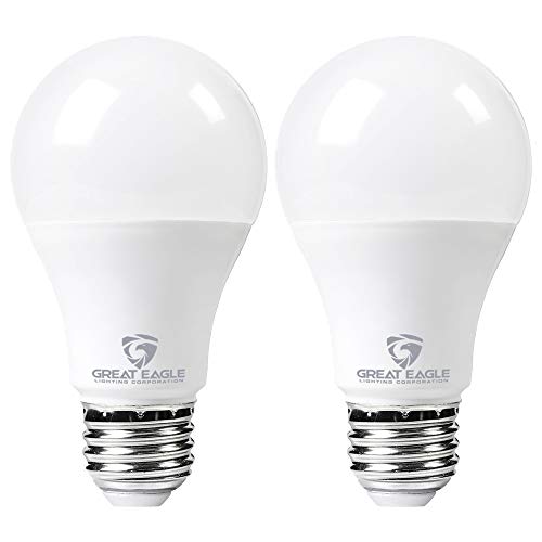 Great Eagle Lighting Corporation Super Bright 150W-200W LED Light Bulb 2600 Lumens, A21 Non-Dimmable 2700K Warm White, High Lumen, UL Listed (2 Pack)