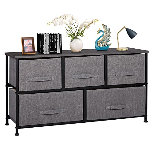 12 Incredible 5 Drawer Dresser For 2023 Storables   Super Deal 5 Drawer Dresser For Bedroom Fabric Chest Of Drawers For Closet Wide Clothes Storage Organizer With Heavy Duty Steel Frame And Wood Top Grey 517Kj0xgQWL 